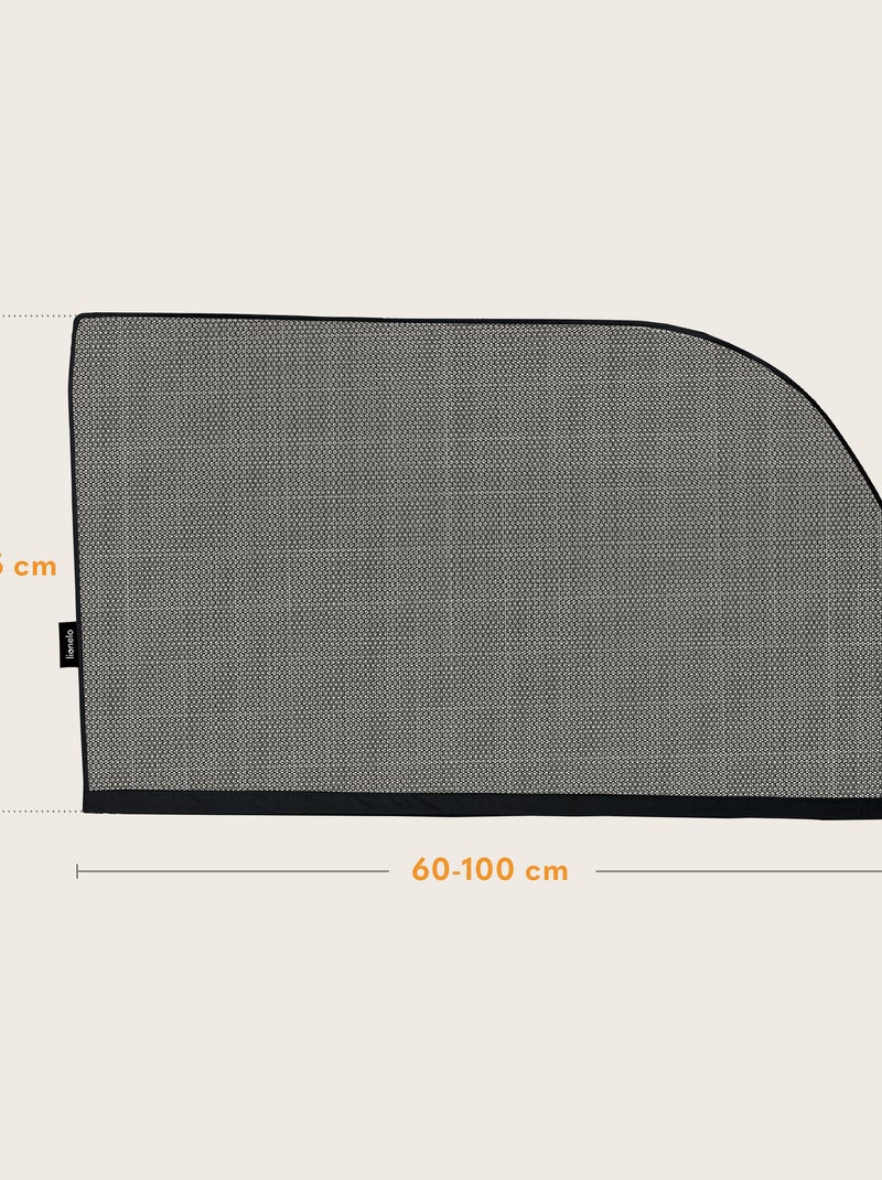 2 x Autozonneschermen 65x100 cm LIONELO – Bedekt 100% van het raam – Universeel – UV-bescherming Zwart - Kiabi