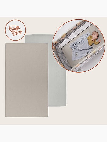 2 x Bamboe hoeslakens voor babybedje – LIONELO – Reisbedje – 120 x 60 cm – Universeel