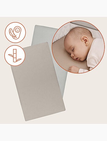 2 x Bamboe hoeslakens voor babybedje – LIONELO – Reisbedje – 120 x 60 cm – Universeel