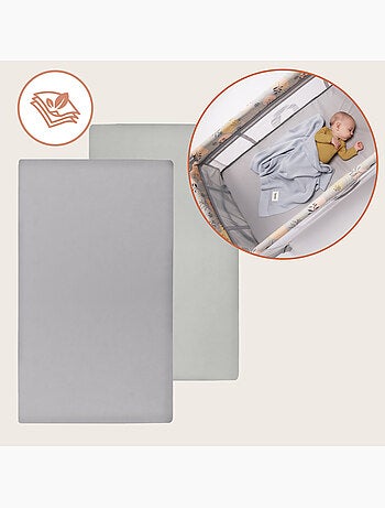 2 x Bamboe hoeslakens voor babybedje – LIONELO – Reisbedje – 120 x 60 cm – Universeel