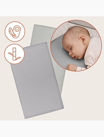 2 x Bamboe hoeslakens voor babybedje – LIONELO – Reisbedje – 120 x 60 cm – Universeel
