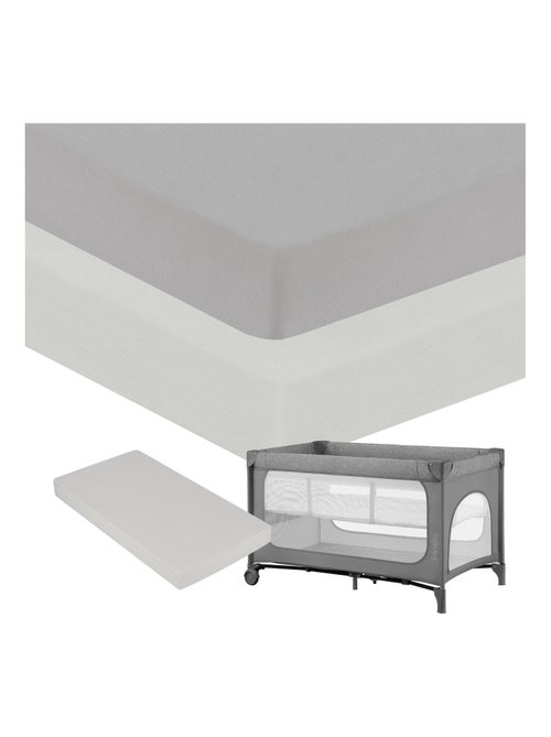 2 x Bamboe hoeslakens voor babybedje – LIONELO – Reisbedje – 120 x 60 cm – Universeel - Kiabi