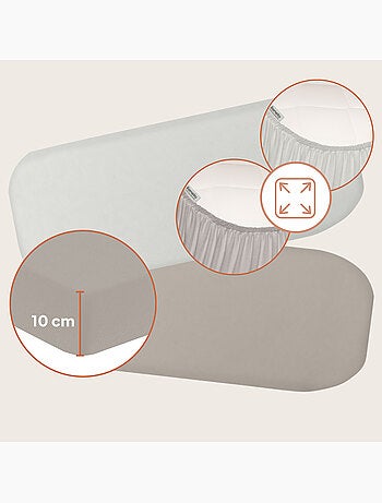 2 x Bamboe hoeslakens voor reiswieg – LIONELO – Universeel – 70 x 30 cm