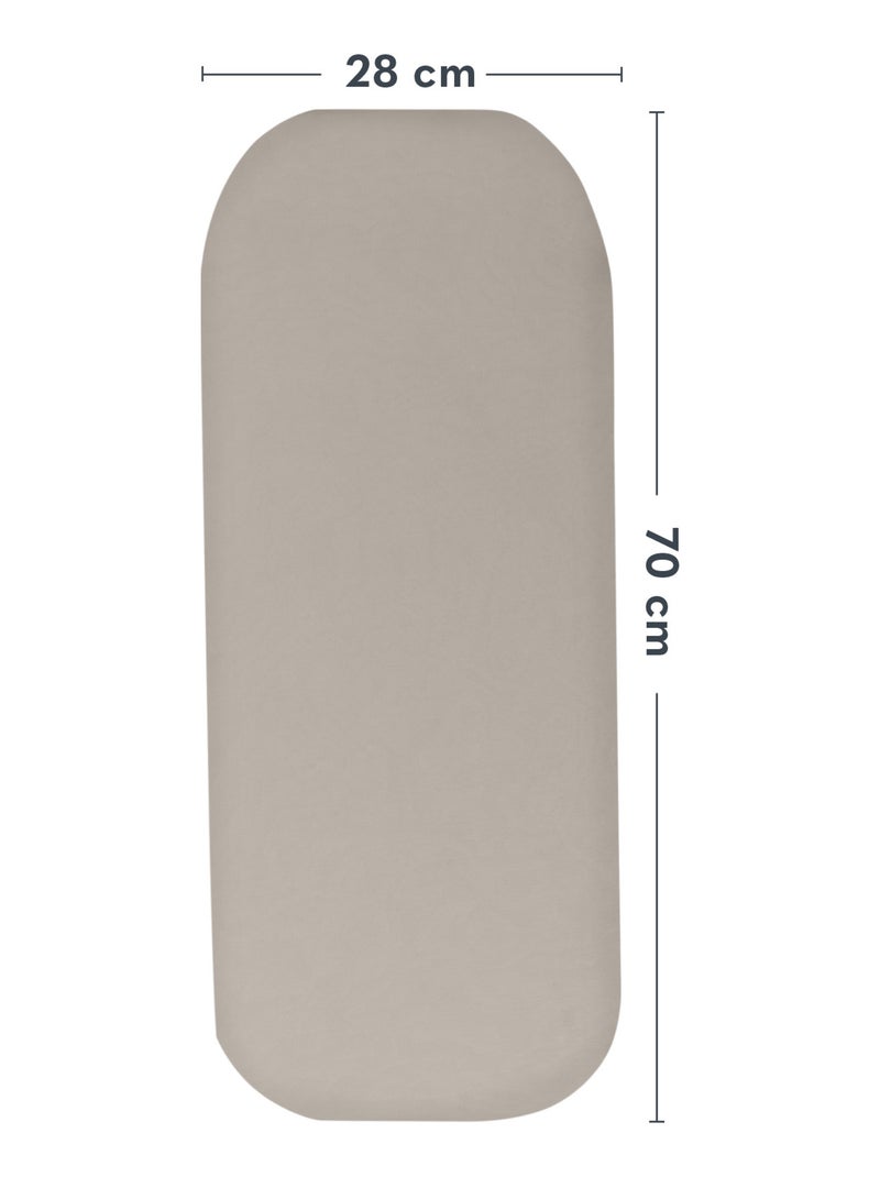 2 x Bamboe hoeslakens voor reiswieg – LIONELO – Universeel – 70 x 30 cm Beige/Wit - Kiabi