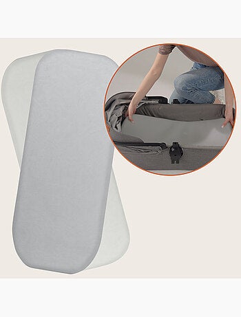 2 x Bamboe hoeslakens voor reiswieg – LIONELO – Universeel – 70 x 30 cm