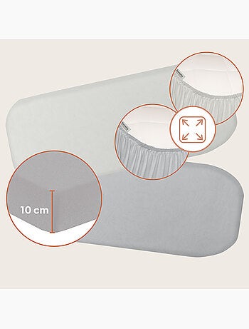 2 x Bamboe hoeslakens voor reiswieg – LIONELO – Universeel – 70 x 30 cm