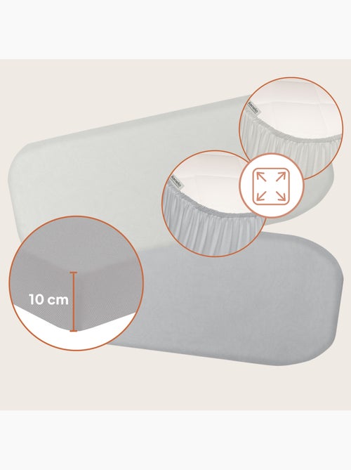2 x Bamboe hoeslakens voor reiswieg – LIONELO – Universeel – 70 x 30 cm - Kiabi
