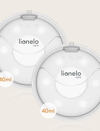 2 x Coques collectrices de lait LIONELO Milky Plus - 2 x 40 ml - Discret - Mains libre - Étui fermé