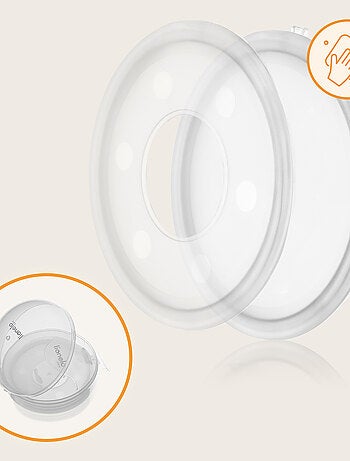 2 x Coques collectrices de lait LIONELO Milky Plus - 2 x 40 ml - Discret - Mains libre - Étui fermé