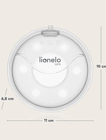 2 x Coques collectrices de lait LIONELO Milky Plus - 2 x 40 ml - Discret - Mains libre - Étui fermé