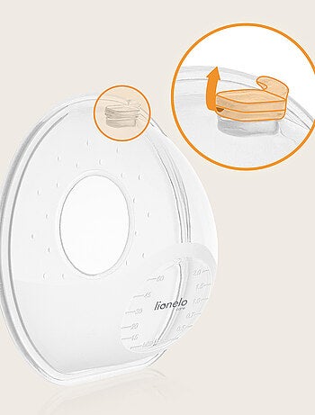 2 x Coques collectrices de lait LIONELO Milky Simple - 2 x 60 ml - Discret - Mains libre - Sans BPA