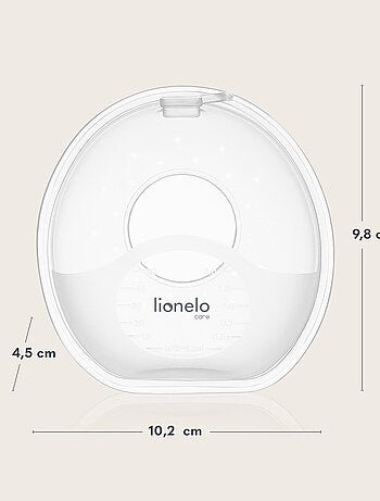 2 x Coques collectrices de lait LIONELO Milky Simple - 2 x 60 ml - Discret - Mains libre - Sans BPA