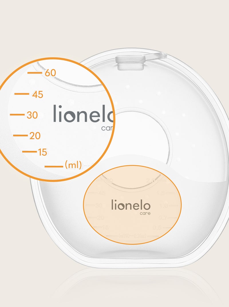 2 x Coques collectrices de lait LIONELO Milky Simple - 2 x 60 ml - Discret - Mains libre - Sans BPA Blanc - Kiabi