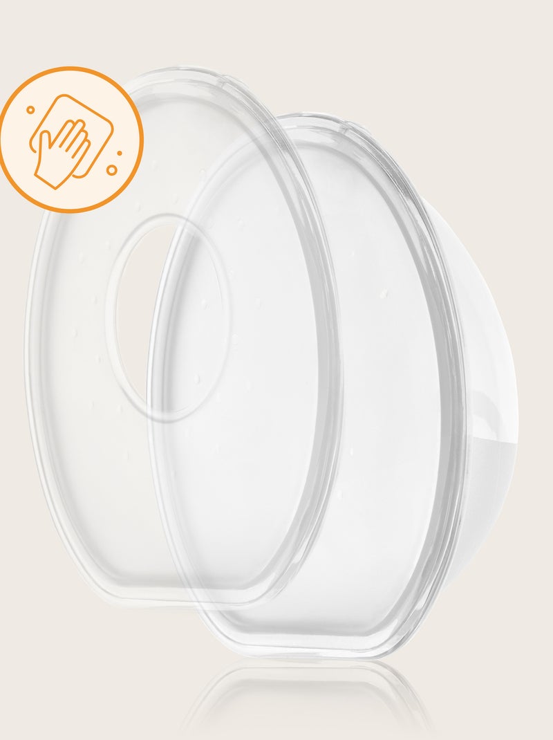 2 x Coques collectrices de lait LIONELO Milky Simple - 2 x 60 ml - Discret - Mains libre - Sans BPA Blanc - Kiabi