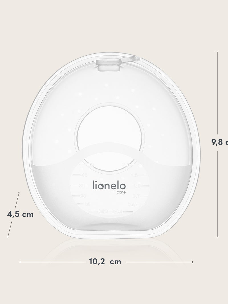 2 x Coques collectrices de lait LIONELO Milky Simple - 2 x 60 ml - Discret - Mains libre - Sans BPA Blanc - Kiabi