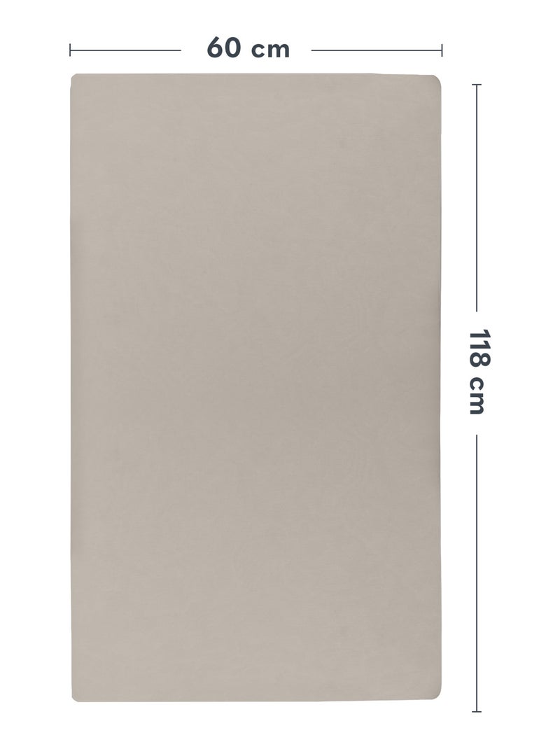 2 x Drap housse bambou pour lit bébé - LIONELO - Lit parapluie - 120 x 60 cm - Universelle Beige/Blanc - Kiabi