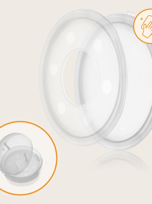 2 x Melkopvangbakjes LIONELO Milky Plus - 2 x 40 ml - Discreet - Handvrij - Gesloten etuis - Kiabi 2 x Melkopvangbakjes LIONELO Milky Plus - 2 x 40 ml - Discreet - Handvrij - Gesloten etuis - Kiabi