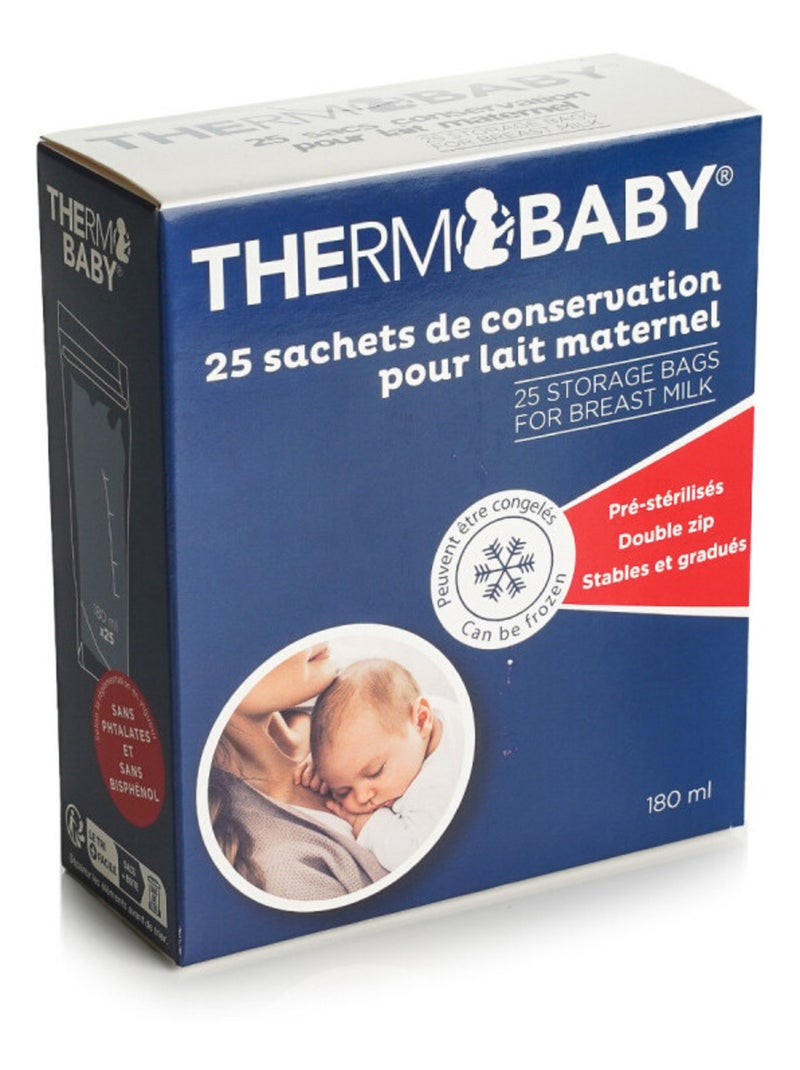 25 sachets conservation de lait th Blanc - Kiabi