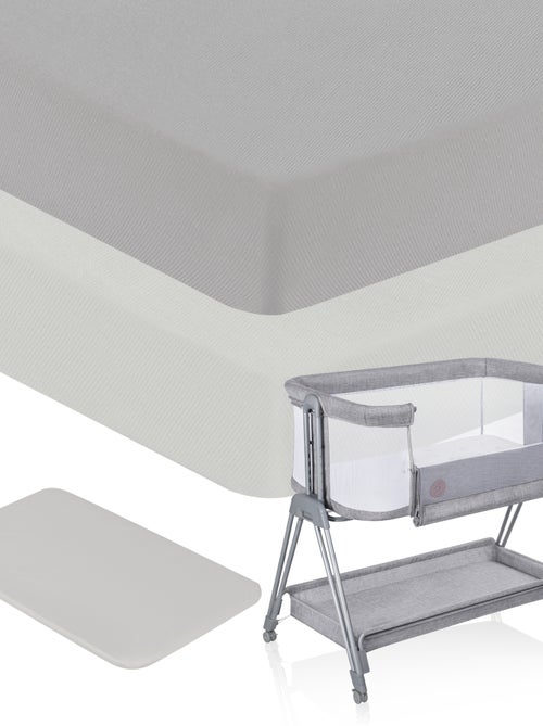 2x Bamboe Hoeslaken LIONELO - Babywieg en Co-Sleeper - 80x40 cm - Universeel - Kiabi