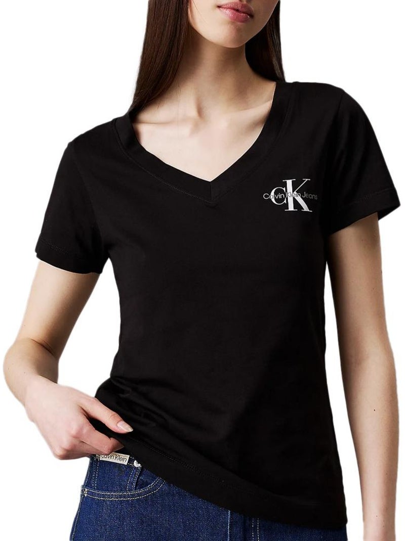 2x T-Shirt Femme Calvin Klein Jeans Noir - Kiabi