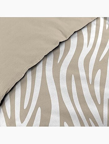 3-delige beddenset van 100% katoen met zebraprint: dekbedovertrek + kussenslopen