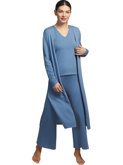 3-delige loungewear en pyjama voor binnen broek top jasje tricot - Kiabi 3-delige loungewear en pyjama voor binnen broek top jasje tricot - Kiabi
