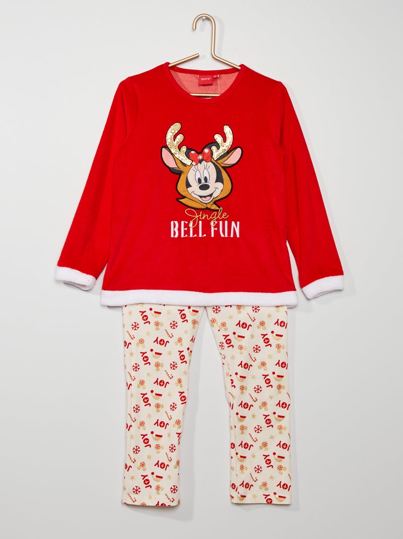 3-delige pyjama met Mickey-print ROOD - Kiabi