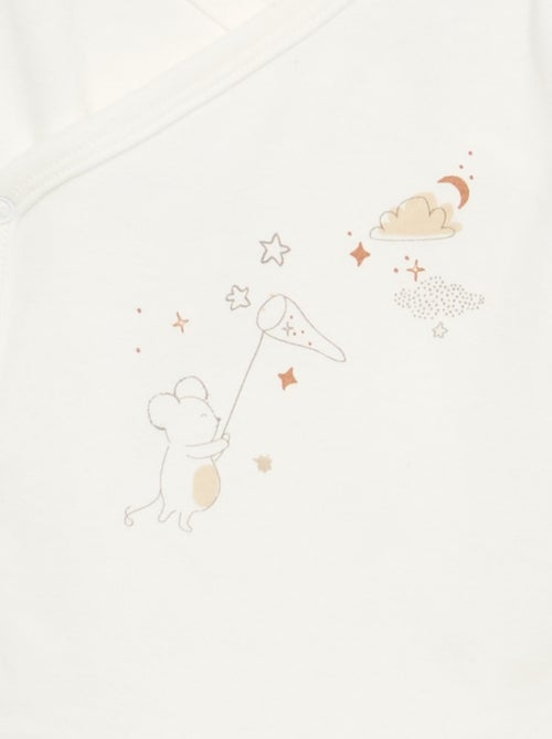 3-delige set 'Petit Béguin' - Romper + pyjama + knuffeldoekje - Kiabi