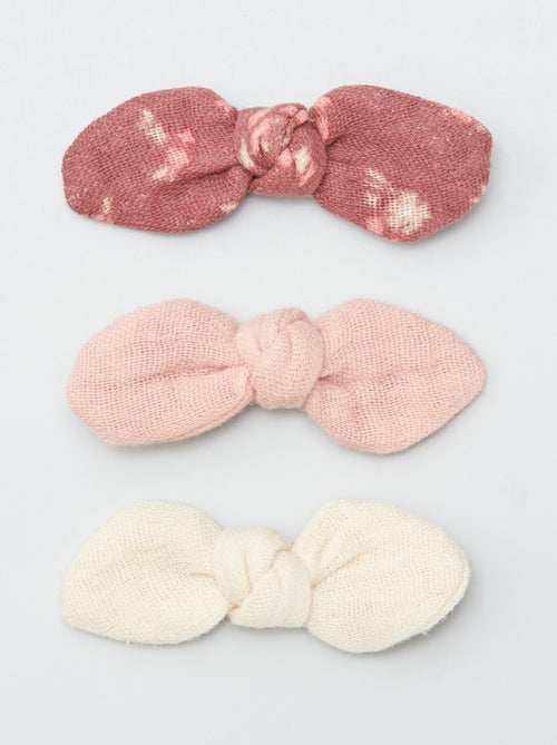 3 haarklemmetjes met strikje - Kiabi