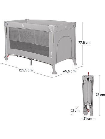 3-in-1 co-sleeper LIONELO Ellen – Reisbedje – Babybox – Matras met hoge dichtheid – Wieltjes