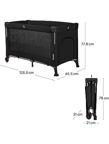 3-in-1 co-sleeper LIONELO Ellen – Reisbedje – Babybox – Matras met hoge dichtheid – Wieltjes