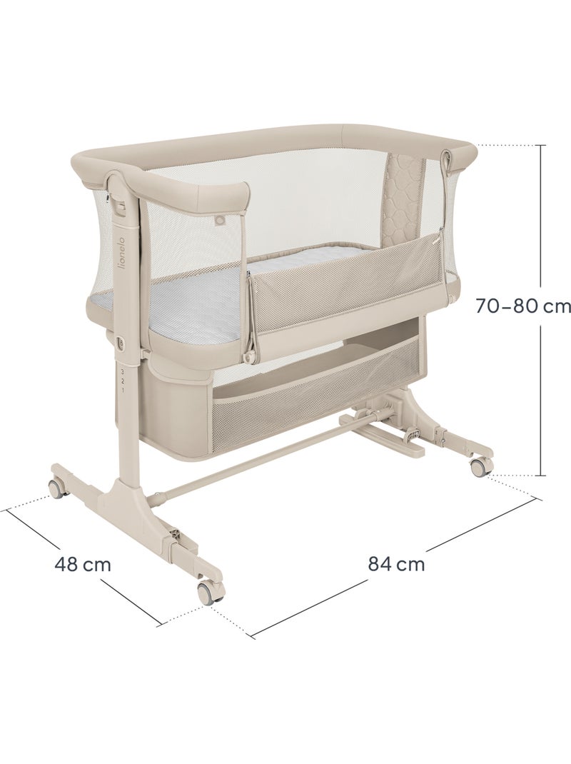 3-in-1 co-sleepingbed LIONELO Jodie - Wieg - In hoogte en hellingshoek verstelbaar Beige - Kiabi