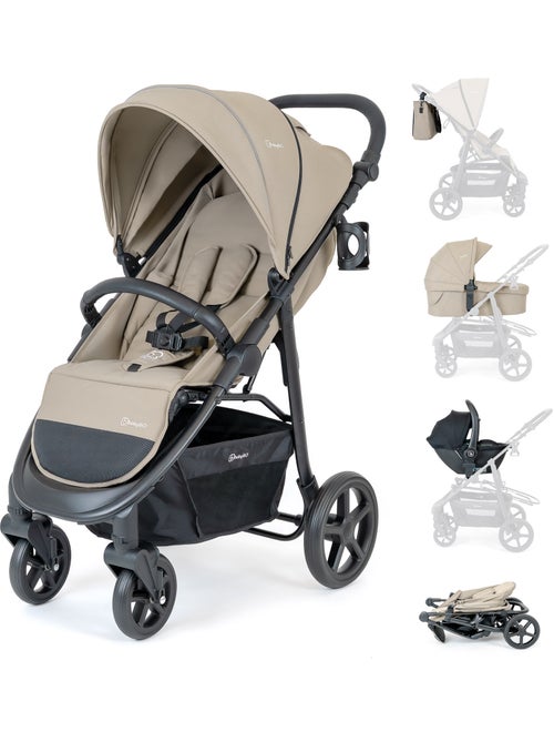 3-in-1 kinderwagen met autostoel, reiswieg en sportzitje Evolution – babyGO - Kiabi 3-in-1 kinderwagen met autostoel, reiswieg en sportzitje Evolution – babyGO - Kiabi