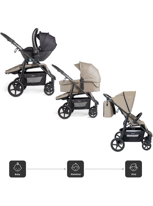 3-in-1 kinderwagen met autostoel, reiswieg en sportzitje Evolution – babyGO - Kiabi 3-in-1 kinderwagen met autostoel, reiswieg en sportzitje Evolution – babyGO - Kiabi
