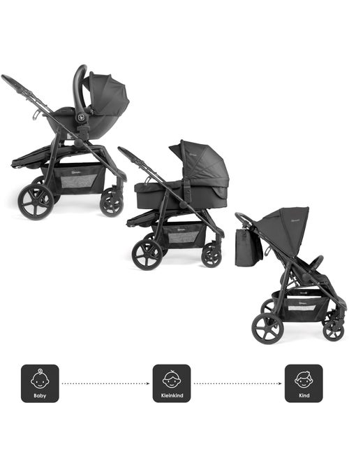 3-in-1 kinderwagen met autostoel, reiswieg en sportzitje Evolution – babyGO - Kiabi 3-in-1 kinderwagen met autostoel, reiswieg en sportzitje Evolution – babyGO - Kiabi