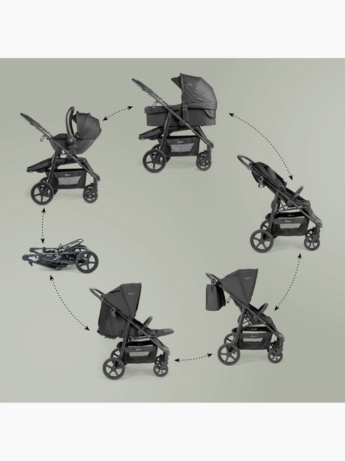 3-in-1 kinderwagen met autostoel, reiswieg en sportzitje Evolution – babyGO - Kiabi 3-in-1 kinderwagen met autostoel, reiswieg en sportzitje Evolution – babyGO - Kiabi