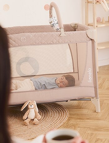 3-in-1 reisbedje LIONELO Flower – Babybox – 0-36 maanden – Snel opvouwbaar – Wieltjes