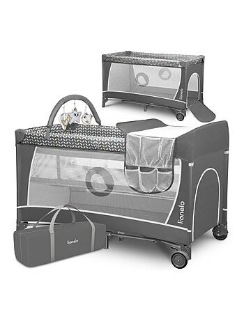 3-in-1 reisbedje LIONELO Flower – Babybox – 0-36 maanden – Snel opvouwbaar – Wieltjes