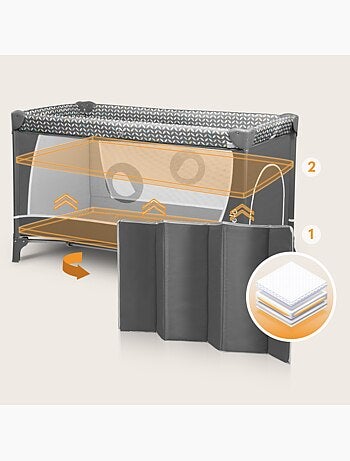 3-in-1 reisbedje LIONELO Flower – Babybox – 0-36 maanden – Snel opvouwbaar – Wieltjes