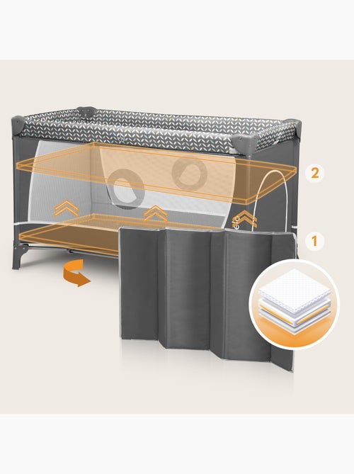 3-in-1 reisbedje LIONELO Flower – Babybox – 0-36 maanden – Snel opvouwbaar – Wieltjes - Kiabi 3-in-1 reisbedje LIONELO Flower – Babybox – 0-36 maanden – Snel opvouwbaar – Wieltjes - Kiabi