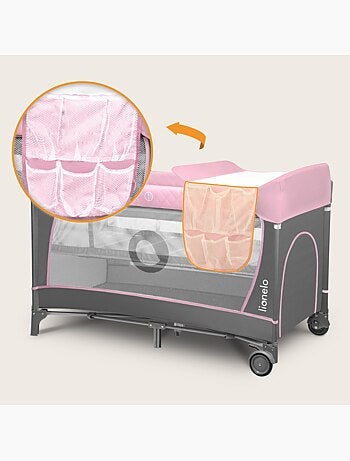 3-in-1 reisbedje LIONELO Flower – Babybox – 0-36 maanden – Snel opvouwbaar – Wieltjes
