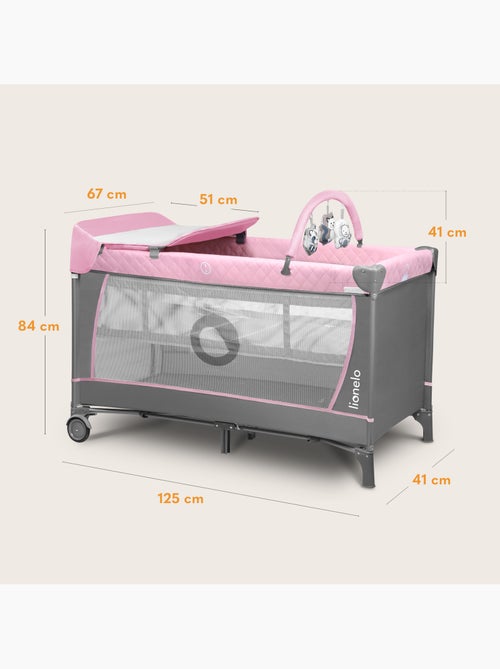 3-in-1 reisbedje LIONELO Flower – Babybox – 0-36 maanden – Snel opvouwbaar – Wieltjes - Kiabi 3-in-1 reisbedje LIONELO Flower – Babybox – 0-36 maanden – Snel opvouwbaar – Wieltjes - Kiabi