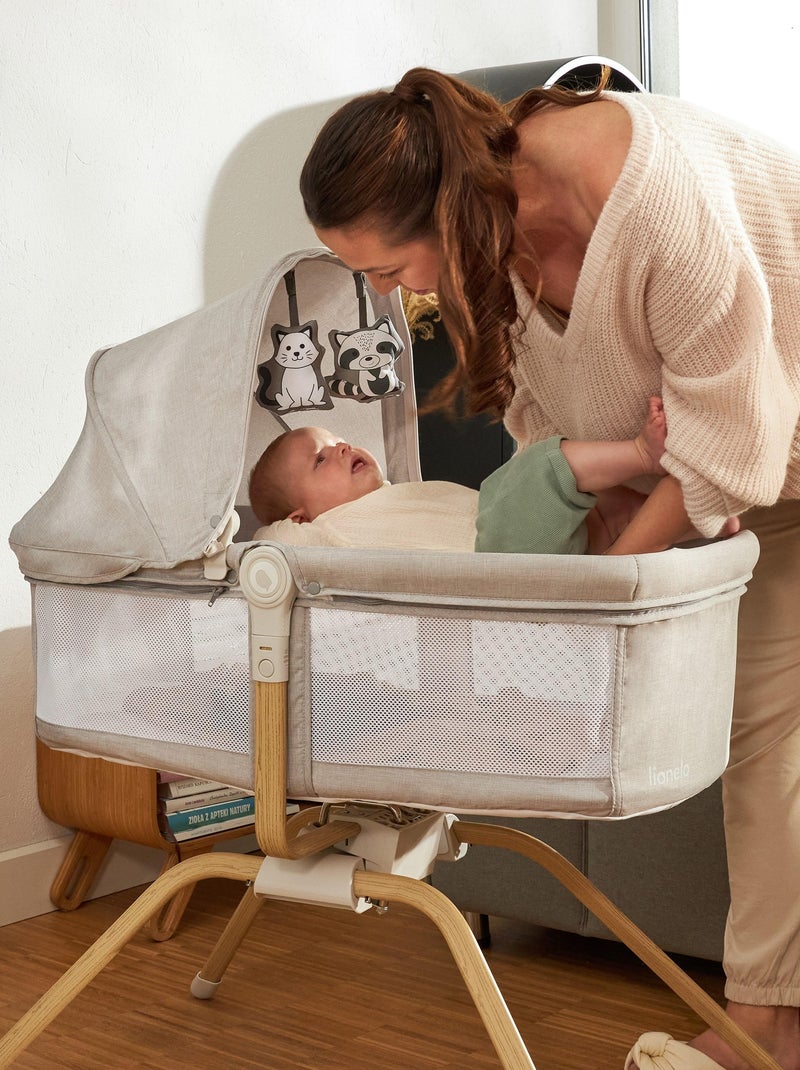 3-in-1 reisbedje LIONELO Malin Evo – Babybedje – Wielen – Matras inbegrepen – Tas Wit Beige - Kiabi