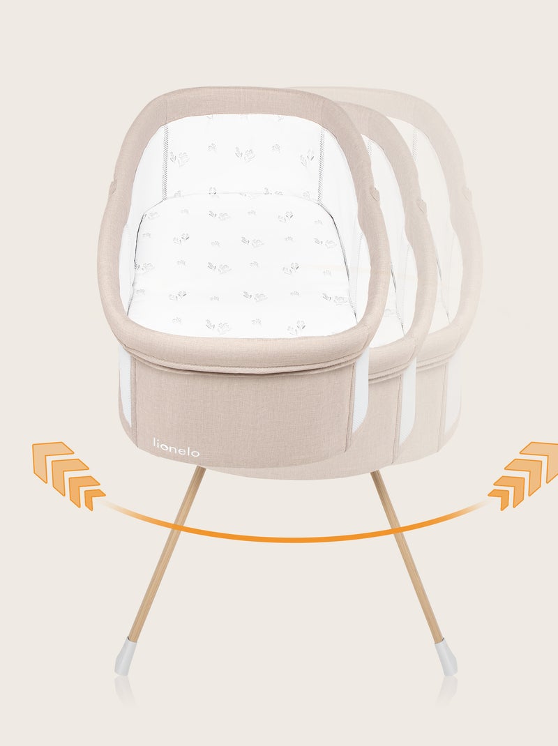 3-in-1 reisbedje LIONELO Malin Evo – Babybedje – Wielen – Matras inbegrepen – Tas Wit Beige - Kiabi