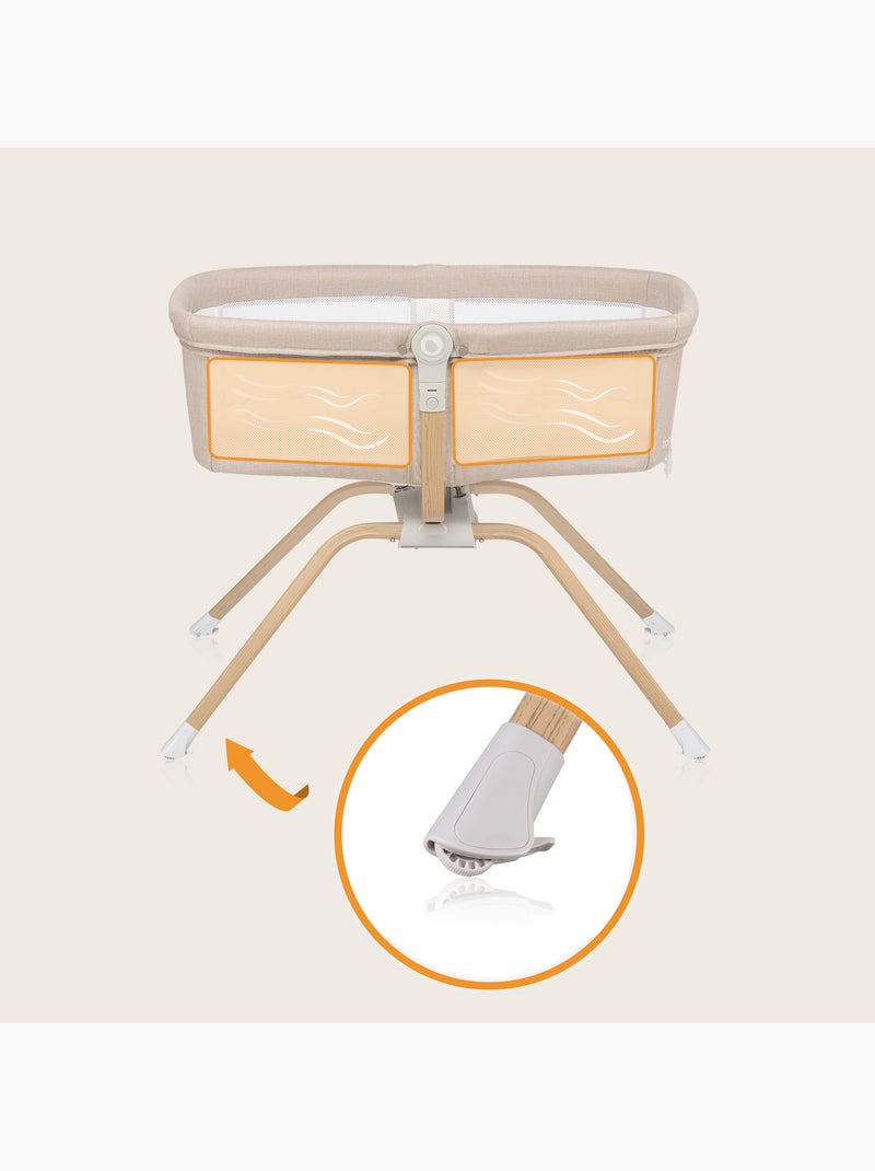 3-in-1 reisbedje LIONELO Malin Evo – Babybedje – Wielen – Matras inbegrepen – Tas Wit Beige - Kiabi