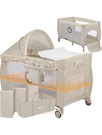 3-in-1 reisbedje LIONELO Sven Plus – Babybox – 0-36 maanden – Verschoontafel – Klamboe