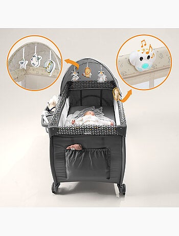 3-in-1 reisbedje LIONELO Sven Plus – Babybox – 0-36 maanden – Verschoontafel – Klamboe