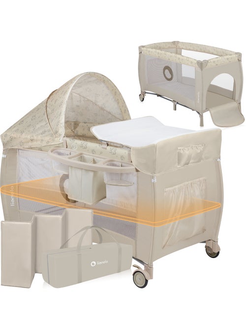 3-in-1 reisbedje LIONELO Sven Plus – Babybox – 0-36 maanden – Verschoontafel – Klamboe - Kiabi 3-in-1 reisbedje LIONELO Sven Plus – Babybox – 0-36 maanden – Verschoontafel – Klamboe - Kiabi