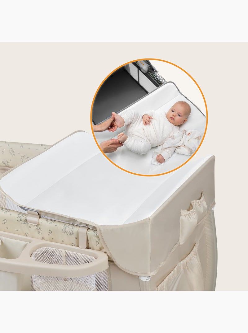3-in-1 reisbedje LIONELO Sven Plus – Babybox – 0-36 maanden – Verschoontafel – Klamboe Beige - Kiabi