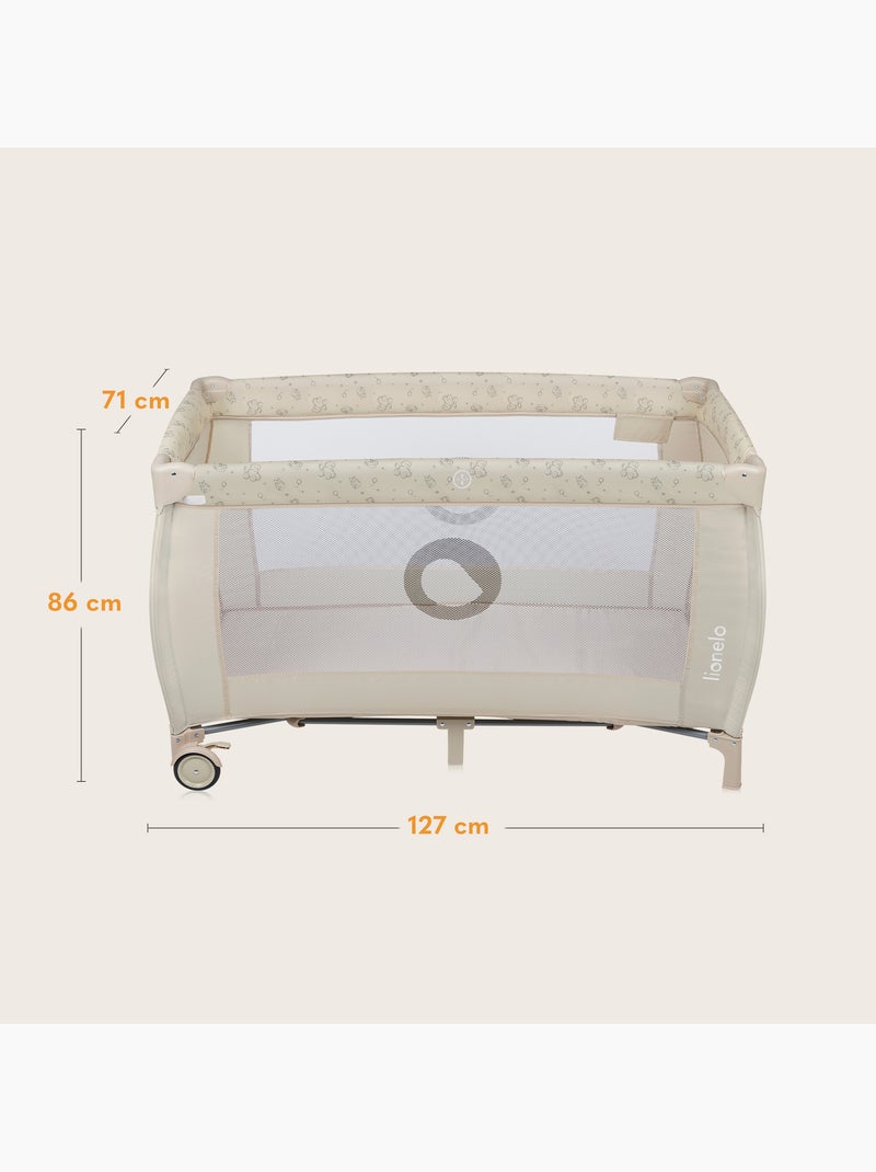 3-in-1 reisbedje LIONELO Sven Plus – Babybox – 0-36 maanden – Verschoontafel – Klamboe Beige - Kiabi